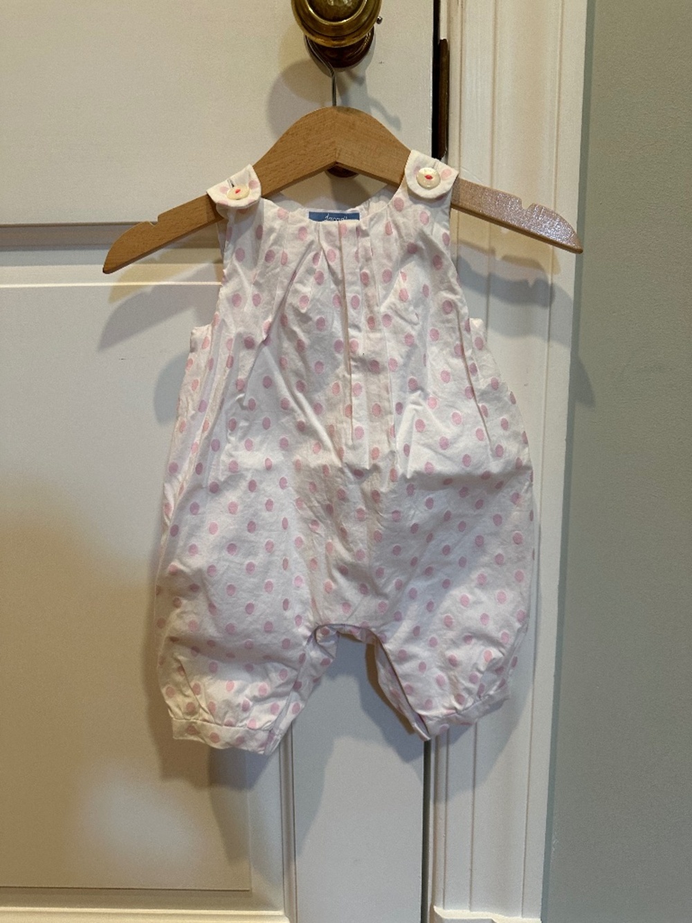 Jacadi Pink Embroidered Polka Dot Padded Romper 1M 54 cm